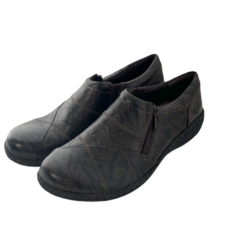 Clarks Black Leather Flats